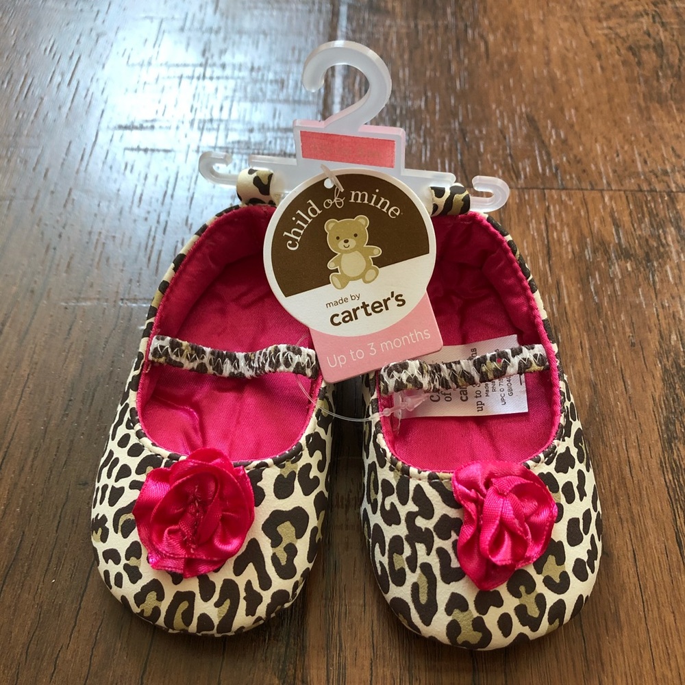 CARTER’S leopard print Mary Janes, fits up to 3mos, NWT - Picture 3 of 5